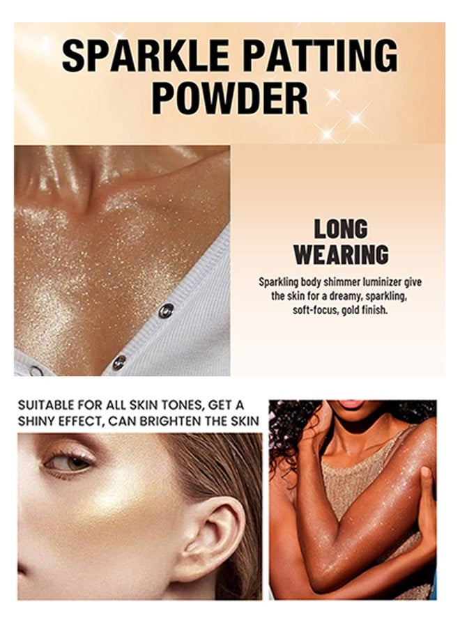 VERONNI Body Glitter Highlight，Glitter Body Oil, Moisturizing Lightweight Glitter Glow Illuminator, Non-stick Body Glow Liquid Highlighter Makeup Your Skin, Smooth Liquid Spray Summer Body Illuminator - #03 Golden Brown  - Image 4
