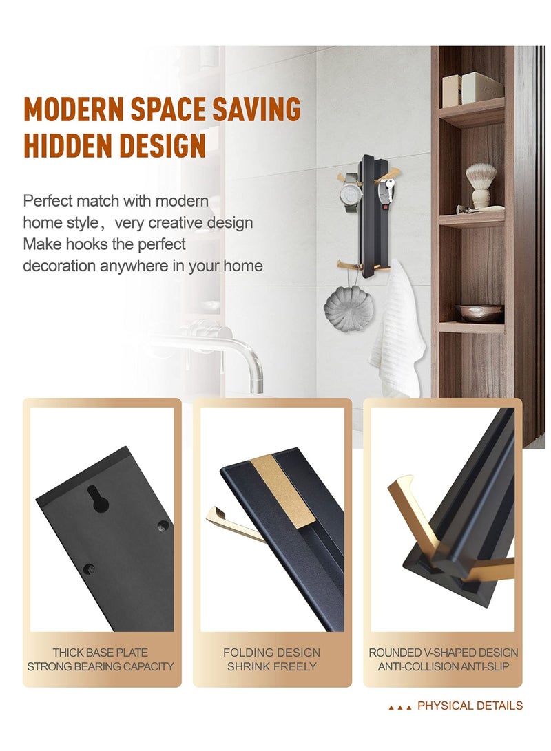 KASTWAVE Towel Hook, Foldable Non-perforated Invisible Waterproof Rustproof Towel Robe Hook for Kitchen, Closet, Cabinet, Toilet, Ceiling, Door, Tile - Image 2