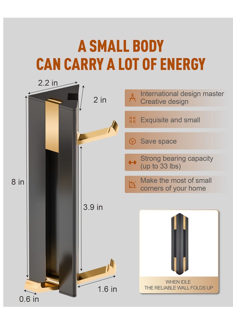 KASTWAVE Towel Hook, Foldable Non-perforated Invisible Waterproof Rustproof Towel Robe Hook for Kitchen, Closet, Cabinet, Toilet, Ceiling, Door, Tile - Image 4