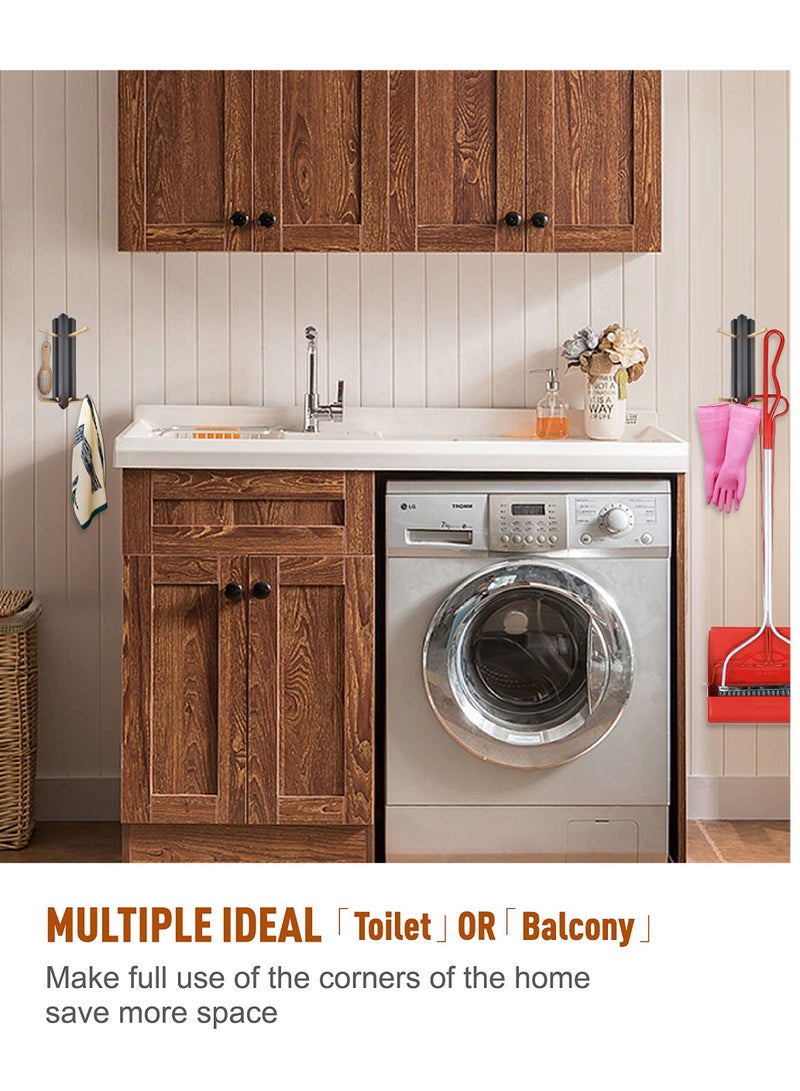 KASTWAVE Towel Hook, Foldable Non-perforated Invisible Waterproof Rustproof Towel Robe Hook for Kitchen, Closet, Cabinet, Toilet, Ceiling, Door, Tile - Image 5