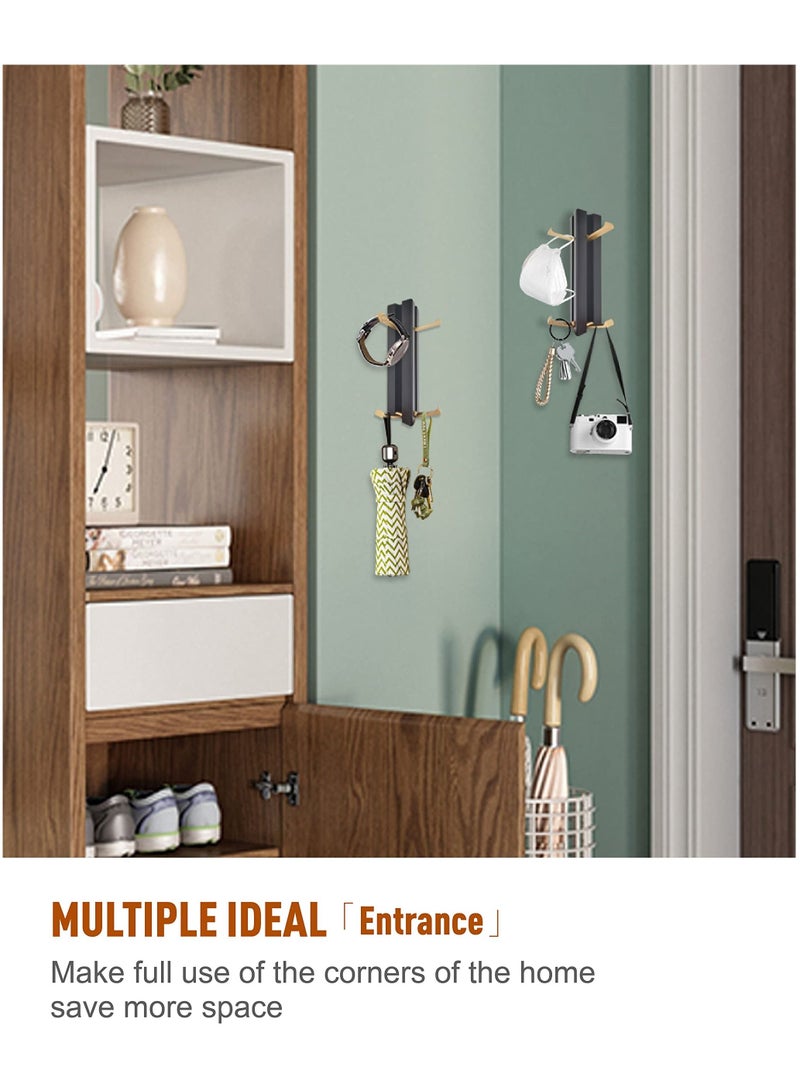 KASTWAVE Towel Hook, Foldable Non-perforated Invisible Waterproof Rustproof Towel Robe Hook for Kitchen, Closet, Cabinet, Toilet, Ceiling, Door, Tile - Image 3