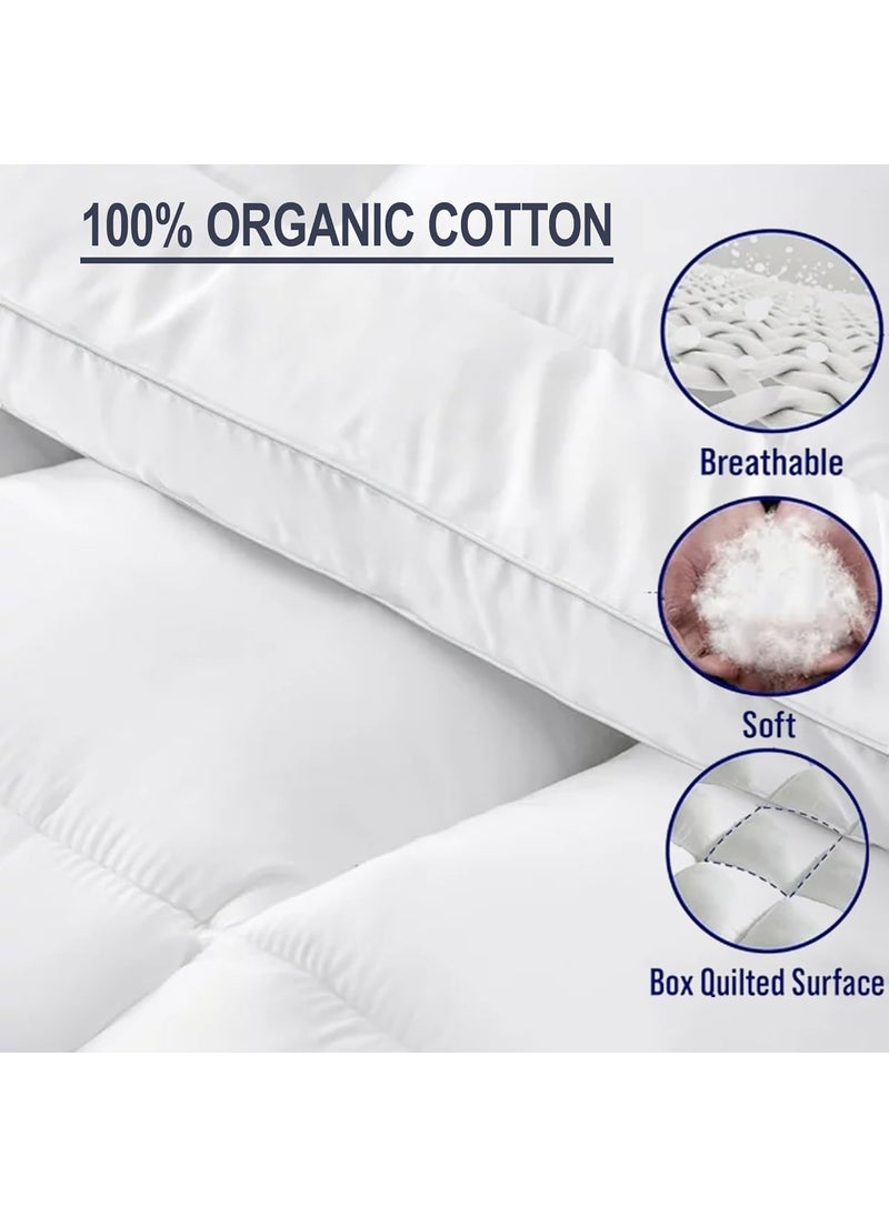 AVI AVI Soft 5D Spiral 2500 GSM Microfiber Mattress Topper King Size Bed Extra Thick Cooling Mattress Padding for Back Pain Cotton Top Bottom with Elastic Bands White 72x78 Inches  - Image 4