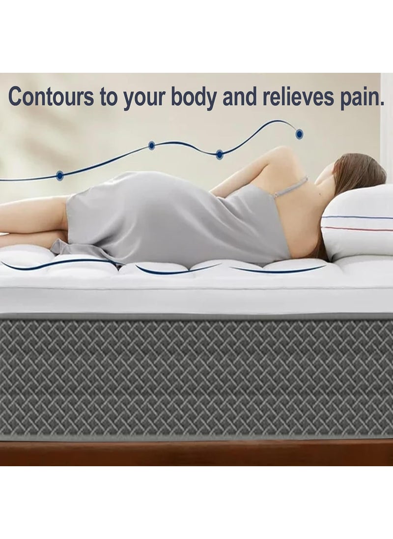 AVI AVI Soft 5D Spiral 2500 GSM Microfiber Mattress Topper King Size Bed Extra Thick Cooling Mattress Padding for Back Pain Cotton Top Bottom with Elastic Bands White 72x78 Inches  - Image 3