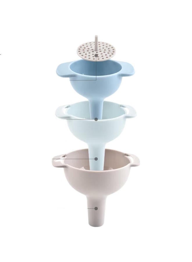 Mengting Multifunctional Funnel Set With Oil Filter, Kitchen Household Oil Strainer Funnel For Decanting Plastic Wine Funnel 4512 - Image 2