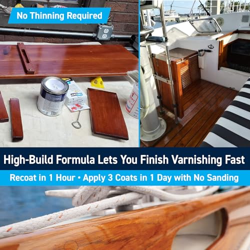 TotalBoat Gleam Marine Spar Varnish, Gloss and Satin Polyurethane Finish for Wood, Boats and Outdoor Furniture (Gloss Quart) - Image 4