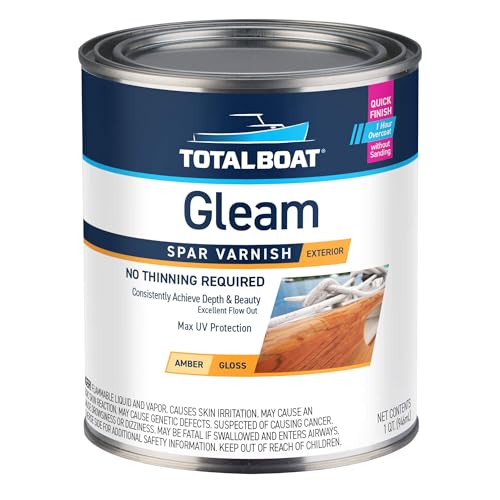 TotalBoat Gleam Marine Spar Varnish, Gloss and Satin Polyurethane Finish for Wood, Boats and Outdoor Furniture (Gloss Quart) - Image 1