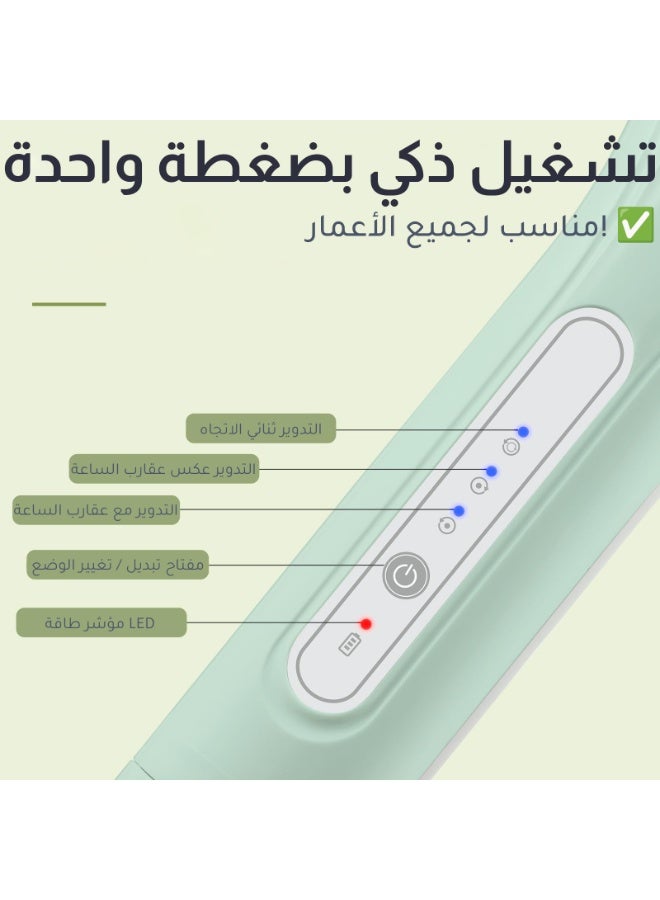 ميجيوسيون فرشاة الجسم الكهربائية | فرشاة تقشير للاستحمام بمقبض طويل مع 6 رؤوس - هدايا للرجال والنساء - Image 4