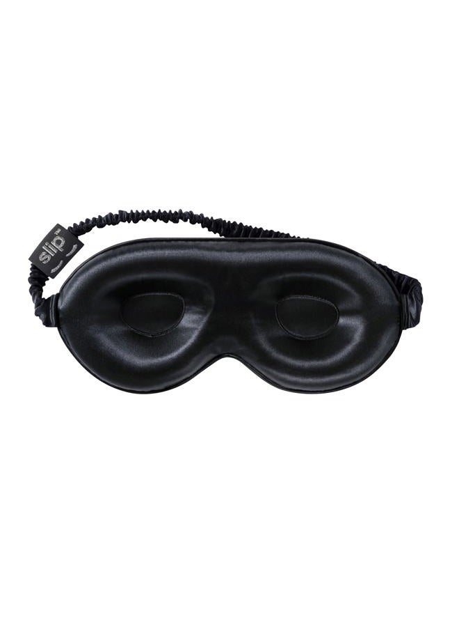 SLIP قناع النوم المنحني من سليب | 100% حرير توت نقي، ناعم للغاية | تصميم منحني، يمنع ضغط العين | حزام قابل للتعديل، مثالي للسفر - أسود - Image 2