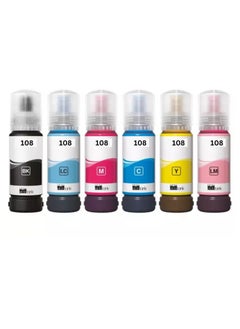 Generic 108 Compatible Ink Set For L8050 70 ml Multipack Black, Cyan, Yellow, Magenta, Light cyan, light magenta  - Image 1