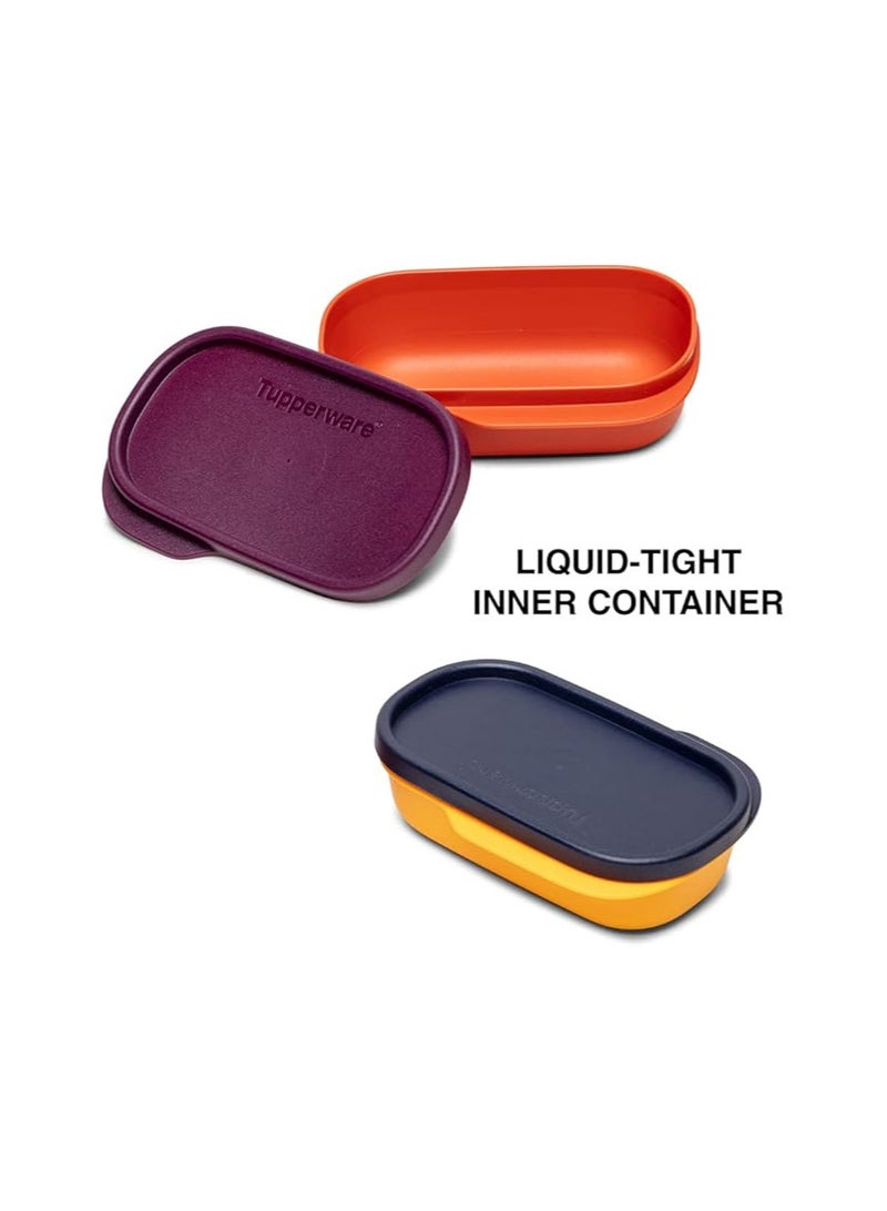 Tupperware Plastic My Lunch Liquid-Tight Lunch Box 590ml 2pc (Multicolour)