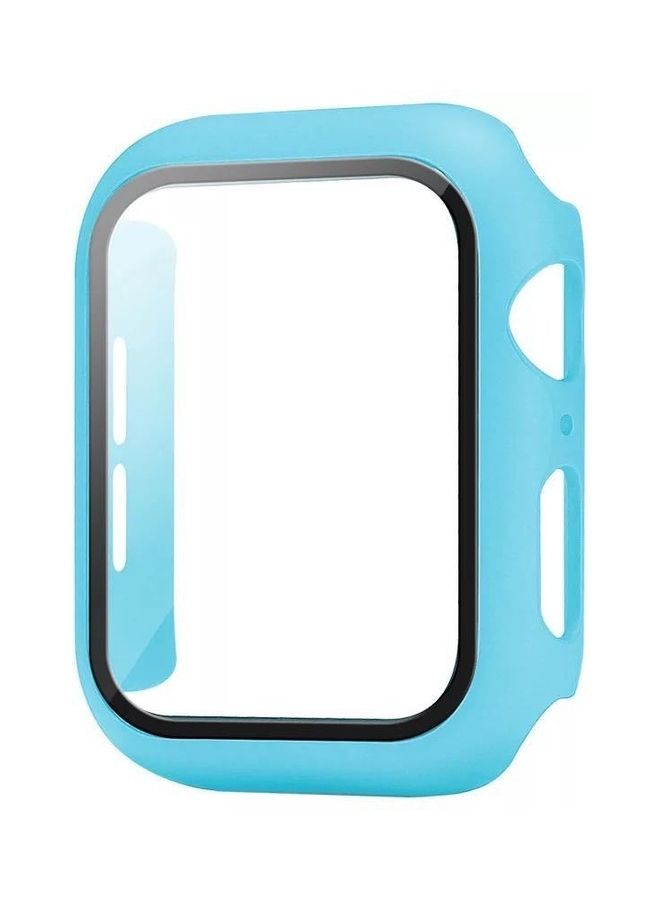 NIBEMINENT 2-in-1 Protective Case and Toughened for Apple Watch 4 Generation 38mm Cyan - Image 1