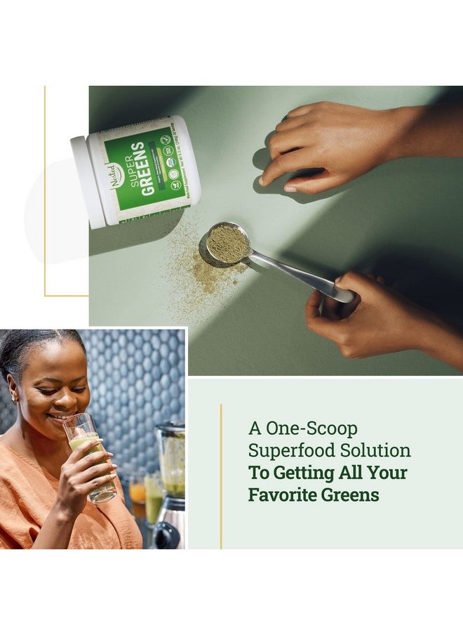 Nested Naturals - Super Greens 1 Green Superfood Powder; 100% Usda Organic Nongmo Vegan Supplement; 20+ Whole Foods (Spirulina Wheat Grass Barley) Probiotics Fiber & Enzymes (Original 30 Servings) (Original) - Image 1