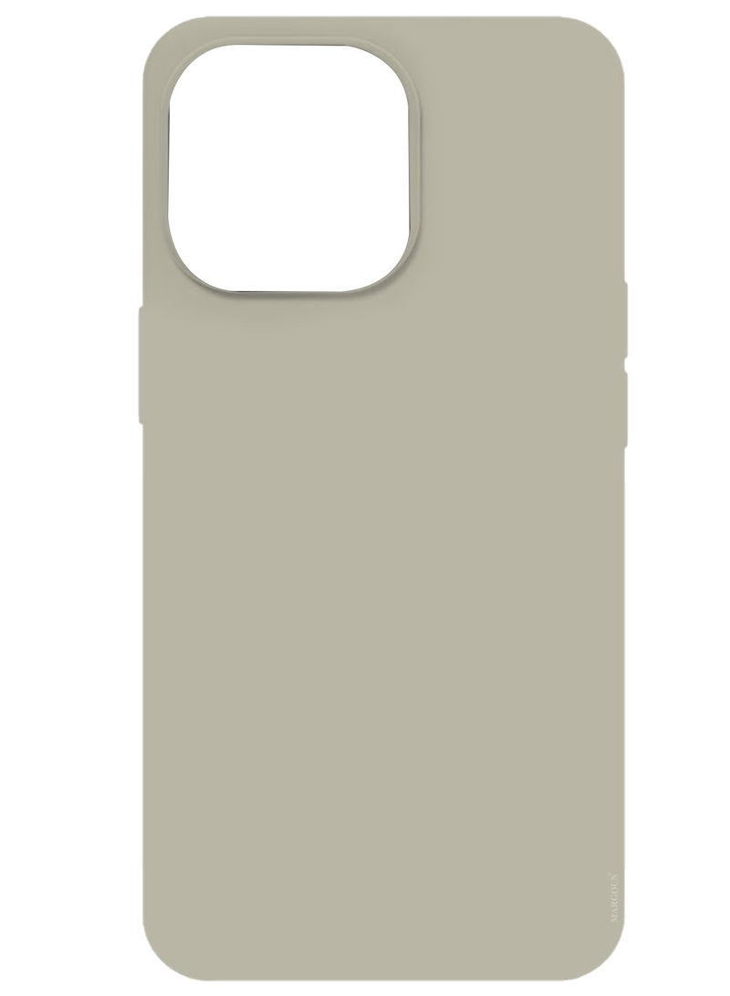 Silicone Case Cover for Apple iPhone 15 Plus, Slim Protective Cover with Microfiber Lining, Drop Protection - Natural Titanium - Image 1