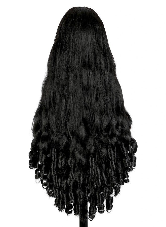 Quantum Love Yaki Curly V Part Wigs Natural Ocean Wave U Part Half Wig with Spiral Bouncy Curls End Glueless No Leave Out Clip in Synthetic Drawstring Wig Black Hair - Image 3