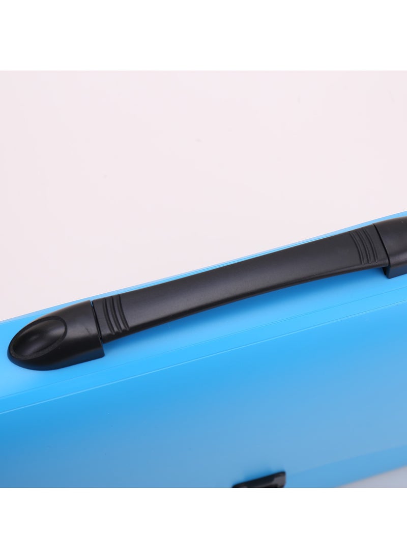 Deli - Deli EB50002 RIO A4-1P PP Expanding File, Push-Lock Closure with Handle, Durable PP Material, Large Capacity, Blue/Green/Red, - Image 1