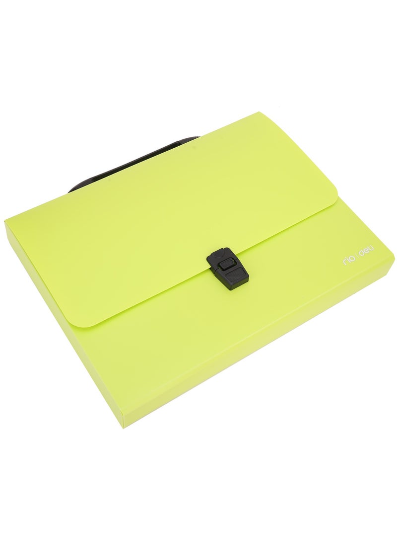Deli - Deli EB50002 RIO A4-1P PP Expanding File, Push-Lock Closure with Handle, Durable PP Material, Large Capacity, Blue/Green/Red, - Image 1