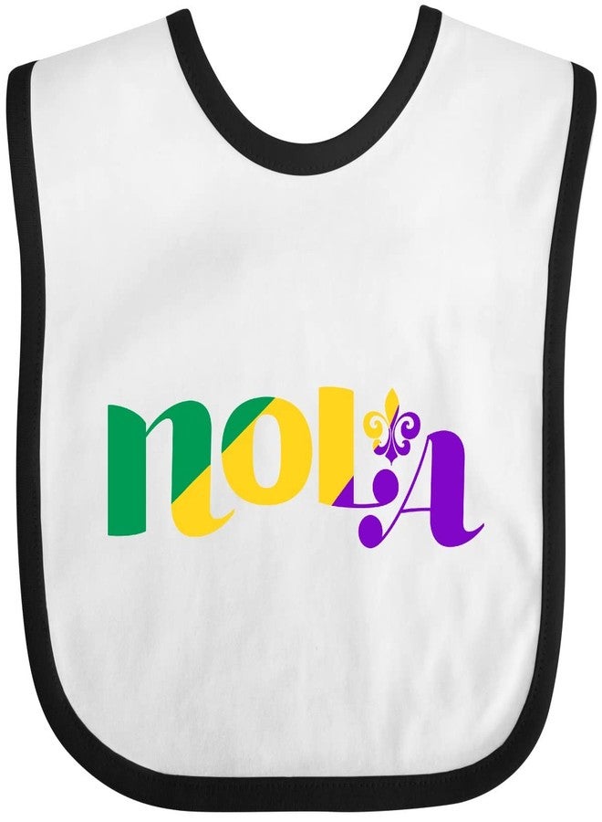 inktastic New Orleans, Louisiana Baby Bib White and Black 28011 - Image 1