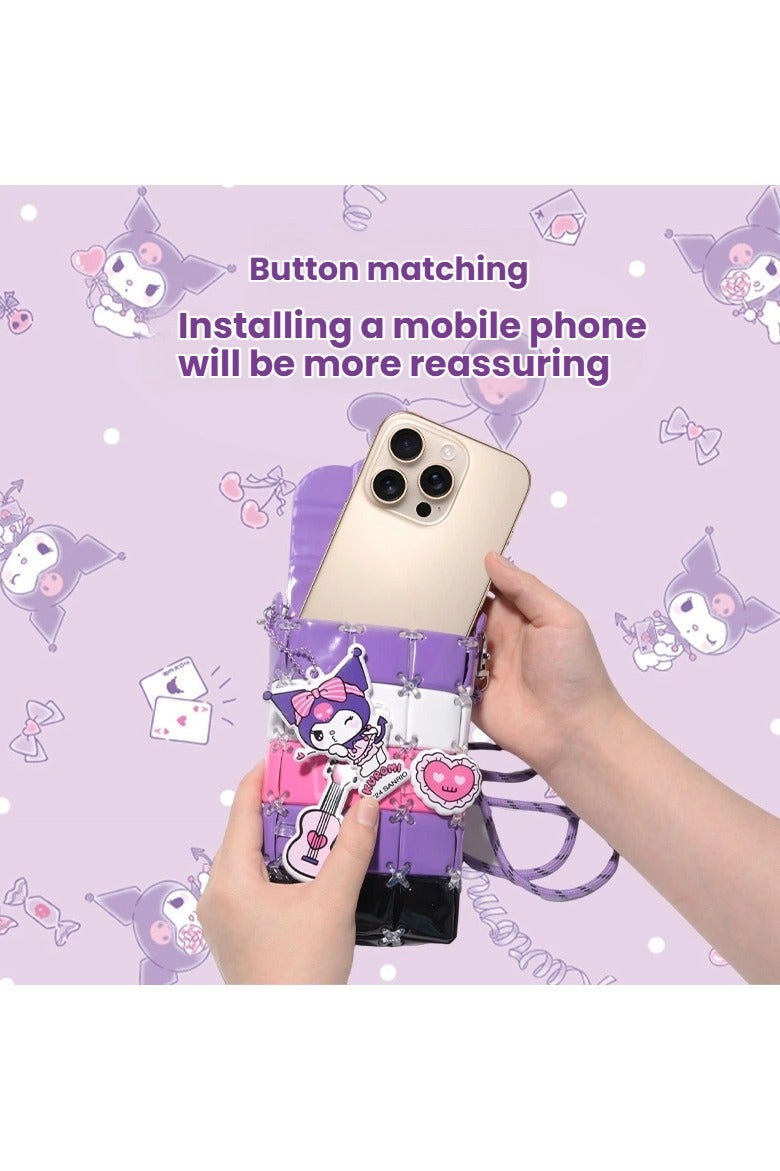 general Kuromi crossbody patchwork bag children's cute accessory bag little girl toy handmade DIY bag - Image 2