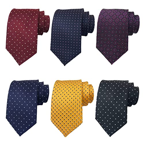 Adulove Men's Necktie Classic Silk Tie Woven Jacquard Neck Ties 6 PCS - Image 1