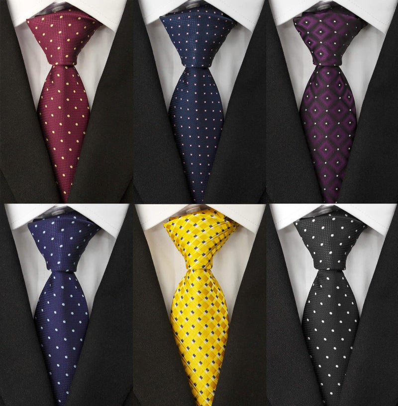 Adulove Men's Necktie Classic Silk Tie Woven Jacquard Neck Ties 6 PCS - Image 2