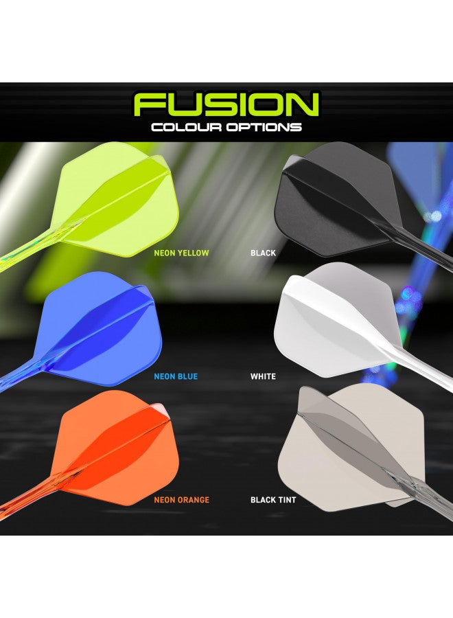 Winmau Fusion Fluoro Yellow Short Intergrated Dart Flight and Shaft System - 1 Set per Pack (3 Flights and shafts in Total) - Image 4
