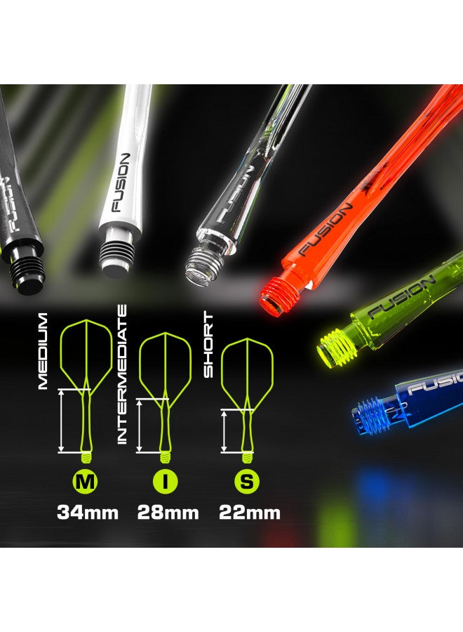 Winmau Fusion Fluoro Yellow Short Intergrated Dart Flight and Shaft System - 1 Set per Pack (3 Flights and shafts in Total) - Image 2