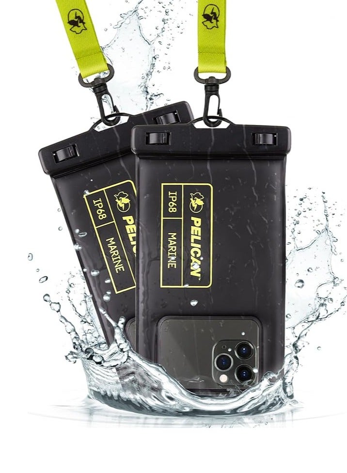 بيلكان Pelican 2-Pack Marine IP68 Waterproof Phone Pouch – Floating, Regular Size, Universal Waterproof Case - Image 1
