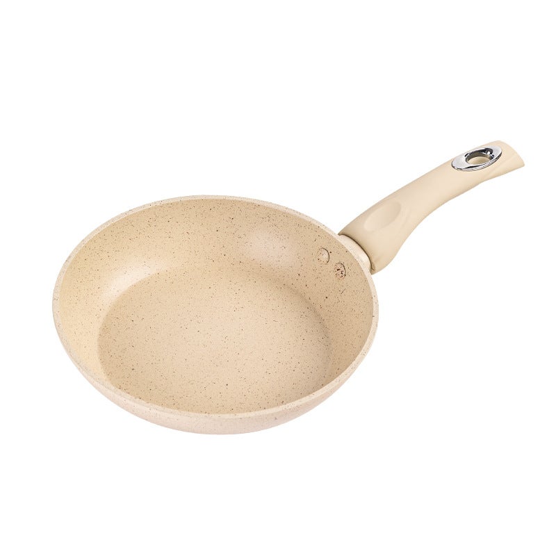 Maifan stone non-stick skillet steak frying pan multi-functional pancake induction cooker gas universal baby food supplement pan(24cm anti-pressure creamy-white frying pan, Beige frying pan series) - Image 1