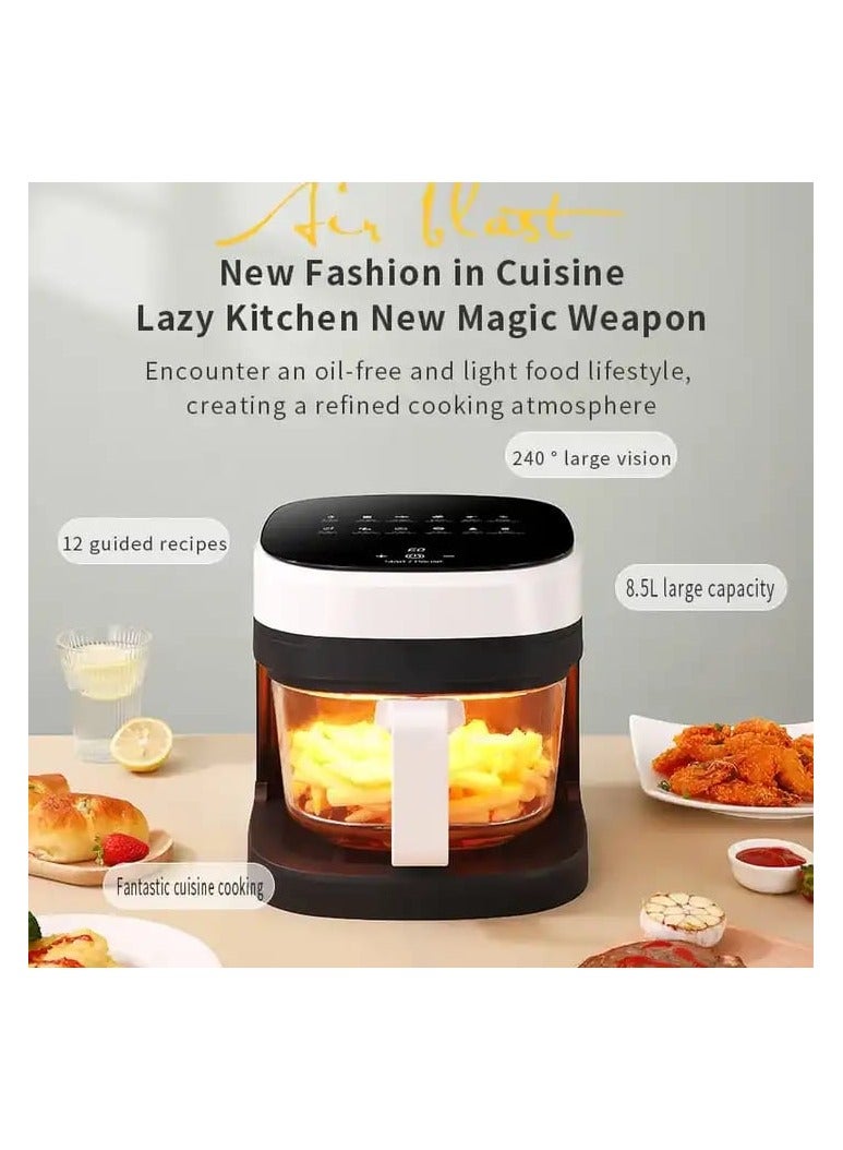 Visual Air Fryer 8.5L - Fully Automatic Electric Fryer, Multifunctional Cooker with Turbo Air Circulation, Digital Touch Panel, and Oil-Free Cooking - Image 4