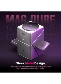 SHOPI Mag Qube Qi2 3-in-1 Magnetic Wireless Charger, 15W Fast Charging Station for iPhone 12/13/14/15/16, Apple Watch & AirPods | Qi2 Intelligent Charger 