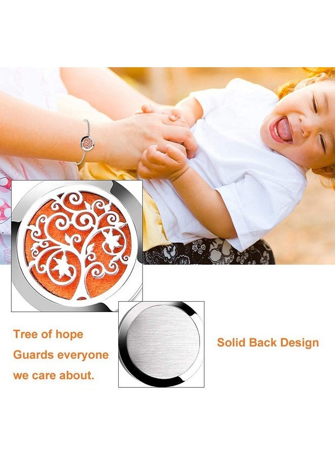 ttstar Essential Oil Diffuser Bracelet Stainless Steel Aromatherapy Locket Adjustable Diffuser Bracelet With 24Pcs Refill Pads In 12 Colors Gift Set For Women Girls Mother'S Day Christma(Tree Of Hope)  - Image 4