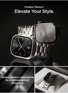 Spigen Modern Fit Premium Real Titanium Band Strap for Apple Watch Ultra 2 / Ultra (49mm), Series 10 (46mm), Series 9/8/7 (45mm), Series SE2/6/SE/5/4 (44mm) and Series 3/2/1 (42mm) - Natural Titanium  - Image 4