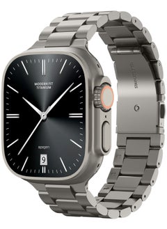 Spigen Modern Fit Premium Real Titanium Band Strap for Apple Watch Ultra 2 / Ultra (49mm), Series 10 (46mm), Series 9/8/7 (45mm), Series SE2/6/SE/5/4 (44mm) and Series 3/2/1 (42mm) - Natural Titanium  - Image 1