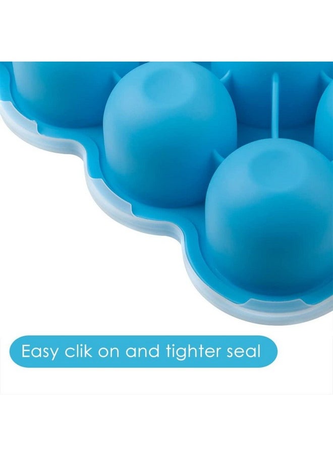 Samuelworld Baby Food Storage Container 12 Portions X 2.5Oz Bpa Free Silicone Freezer Tray With Clipon Lid For Breast Milk Storage Homemade Baby Food Vegetable & Fruit Purees Blue  - Image 5