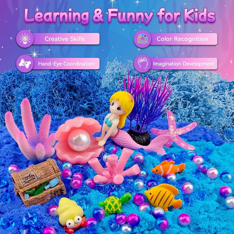 SCIENISH Unicorn Terrarium Crafts Kit for Kids-LED Night Light Up & Remote Birthday Gifts Toys for Girls Dinosaur Gifts Boys Christmas Gifts for Girls (Mermaid) - Image 2