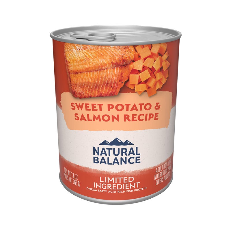 Natural Balance Limited Ingredient Adult Grain-Free Wet Canned Dog Food, Sweet Potato & Salmon Recipe, 13 Ounce (Pack of 12) - Image 1