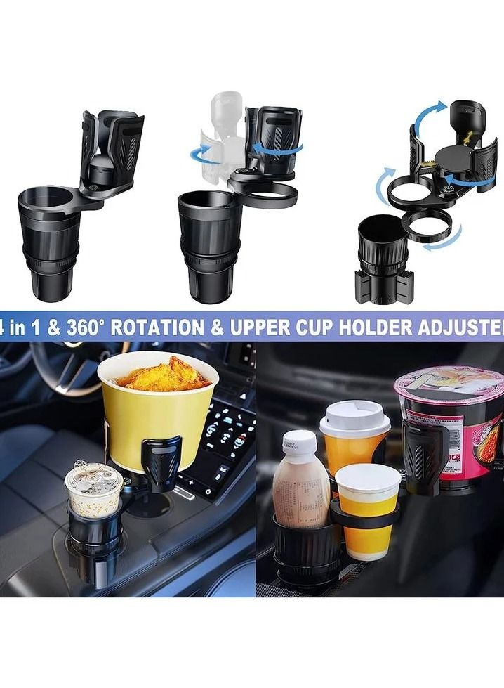 حامل مشروبات السيارة، حامل أكواب قابل للتعديل 2 في 1، حامل أكواب السيارة، محول موسع، موفر للمساحة - Image 4