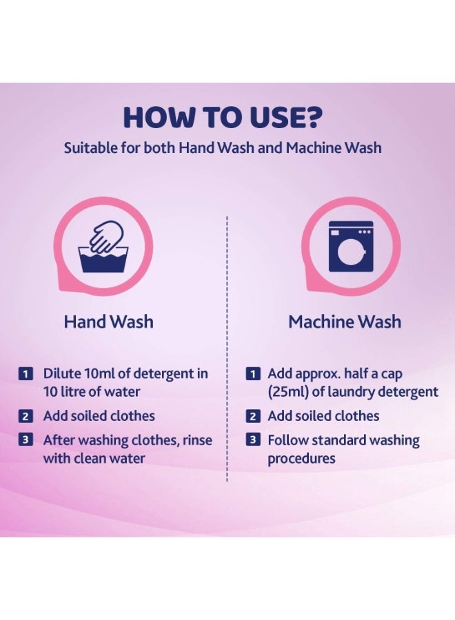 Chicco Baby Laundry Detergent 1L Pouch - Delicate Flowers | Liquid Detergent for Baby Clothes | Kills 99% Bacteria and Fungi | 5X Stain Fighter | Free From Harsh Chemicals & Colorants - Image 2