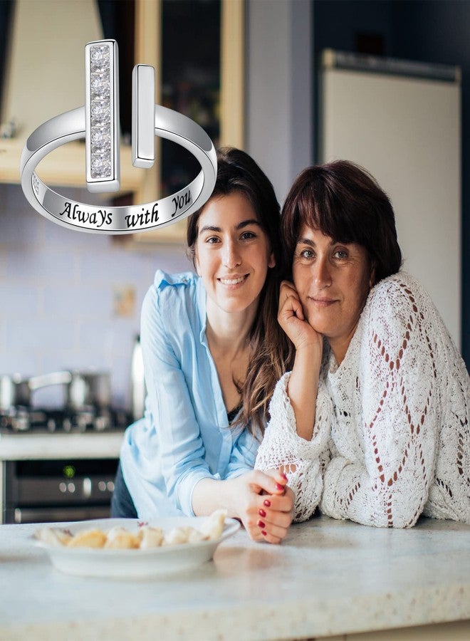 MANBU Sterling Silver Thick and Thin Ring: Mother Daughter Sister Friend Through Thick and Thin Ring Always with You Christmas Jewelry Gifts for Wife Girlfriend (Size 6-7) - Image 5