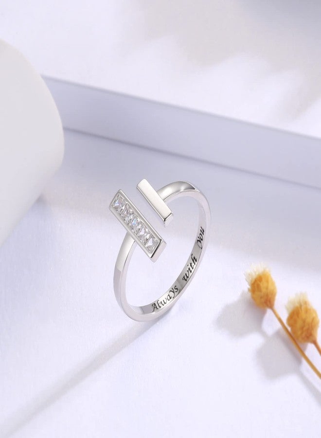 MANBU Sterling Silver Thick and Thin Ring: Mother Daughter Sister Friend Through Thick and Thin Ring Always with You Christmas Jewelry Gifts for Wife Girlfriend (Size 6-7) - Image 3