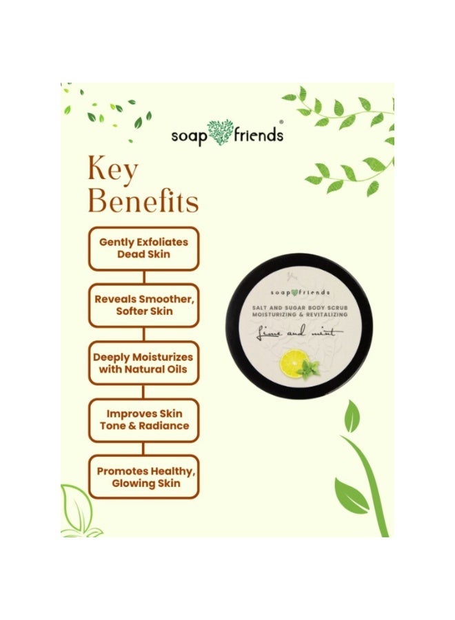 Soap&Friends Natural Lime & Mint Body Scrub 200 g - Deep Cleanse for Sauna and Steam Bath - Image 3