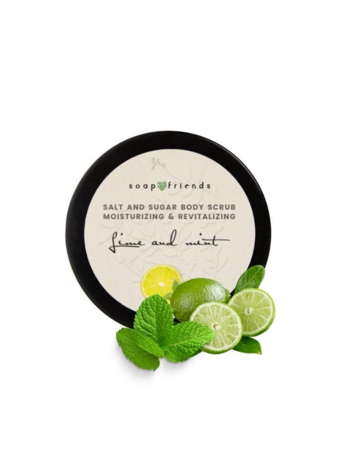 Soap&Friends Natural Lime & Mint Body Scrub 200 g - Deep Cleanse for Sauna and Steam Bath - Image 1