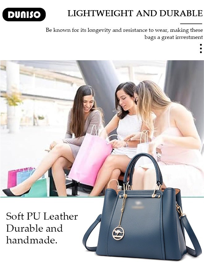DUNISO Fashion Women Handbags PU Leather Waterproof Adjustable Handle Satchel Shoulder Bags Ladies Tote Bag Casual Crossbody Bags for Womens  - Image 5