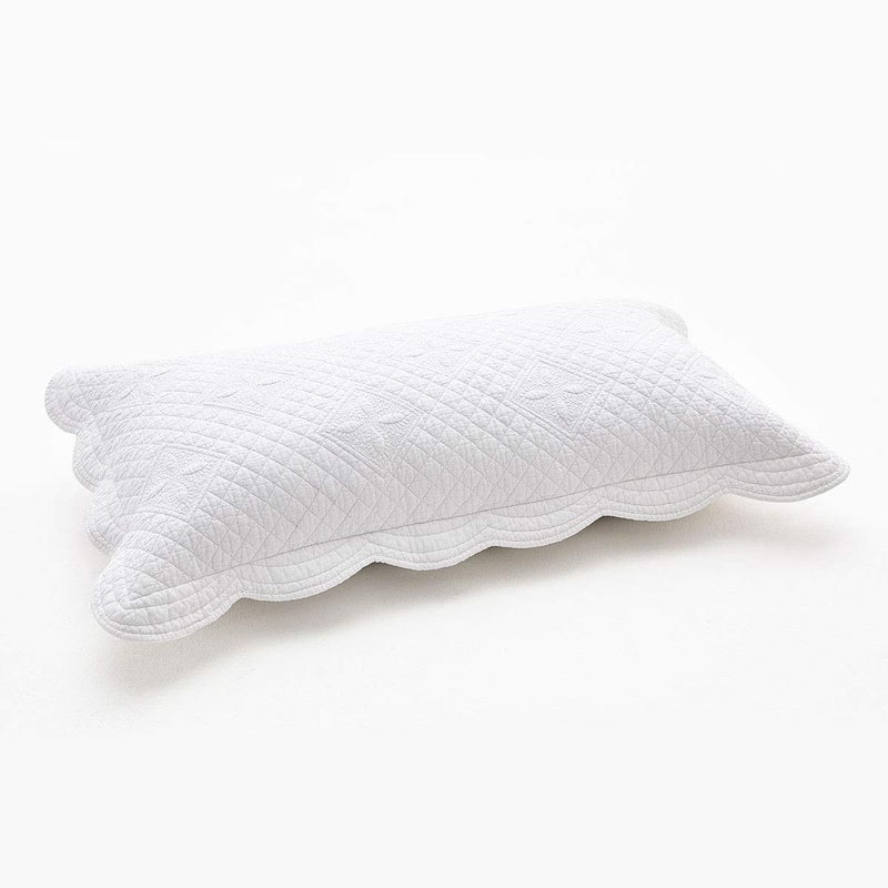 Calla Angel Sage Garden Luxury Pure Cotton Quilted Pillow Sham, King Pillow, 20x36, White - Image 2