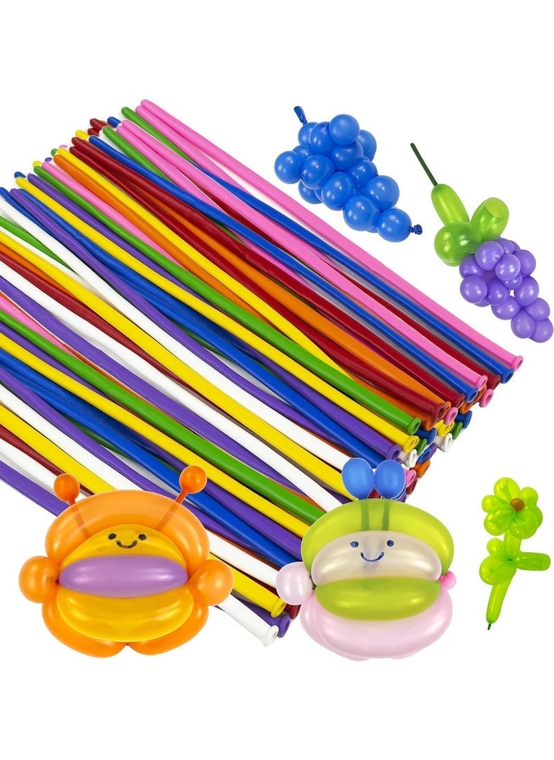 ECVV 100 PIECES Balloons for Twisting Balloon Animal, Long Skinny Latex Balloons for Modelling Magic Balloon Animal Kit for Weddings| Birthdays Party decoration - Image 1
