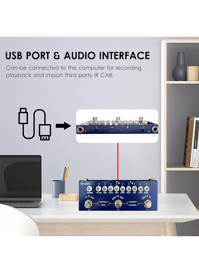 M-VAVE - M-VAVE CUBE BABY Portable Multifunctional Bass Combined Effect Pedal with Wireless Music Playback Phone Recording Audio Type-C Interface Function - Image 1