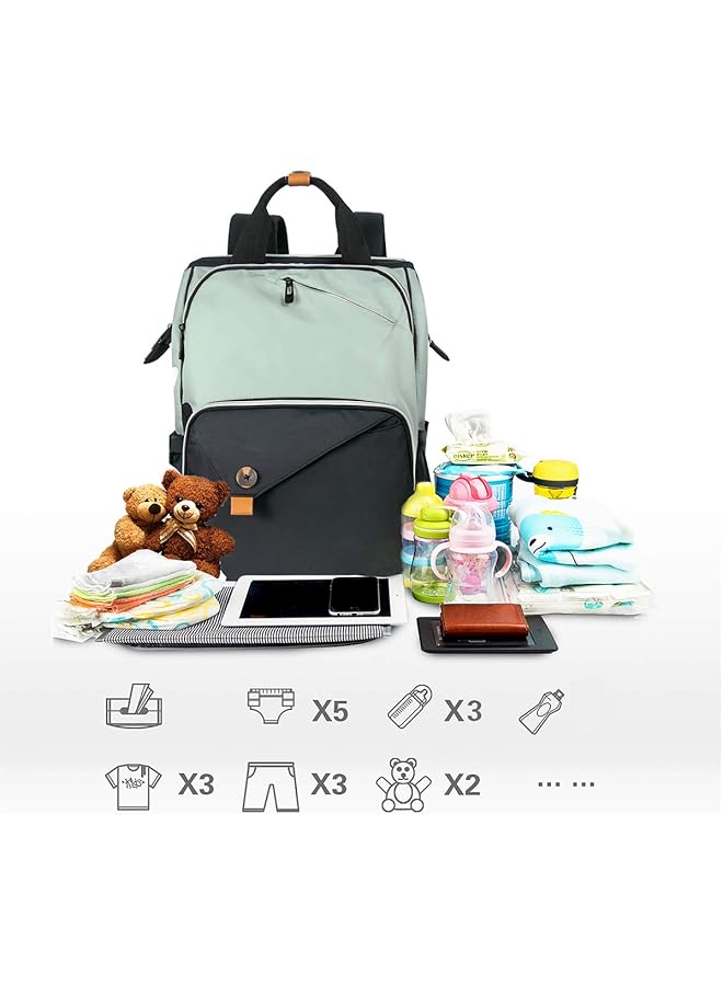 Hap Tim Baby Changing Backpack Changing Bag Multifunctional Designer Nappy Bags Large Capacity Insulated Pockets Waterproof Baby Bag No Formaldehyde Travel Backpack For On The Go (Eu7340) - Image 2