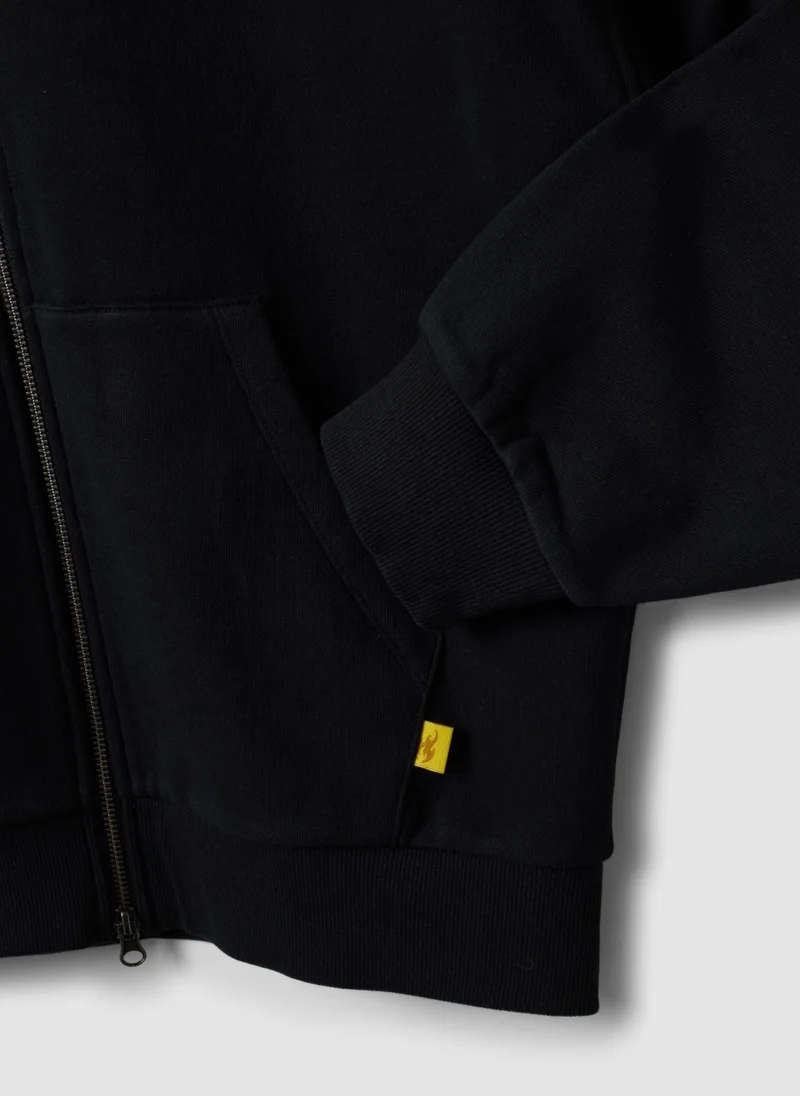 Ovs OVS Black Cropped Pure Cotton Hoodie With Oversized Fit