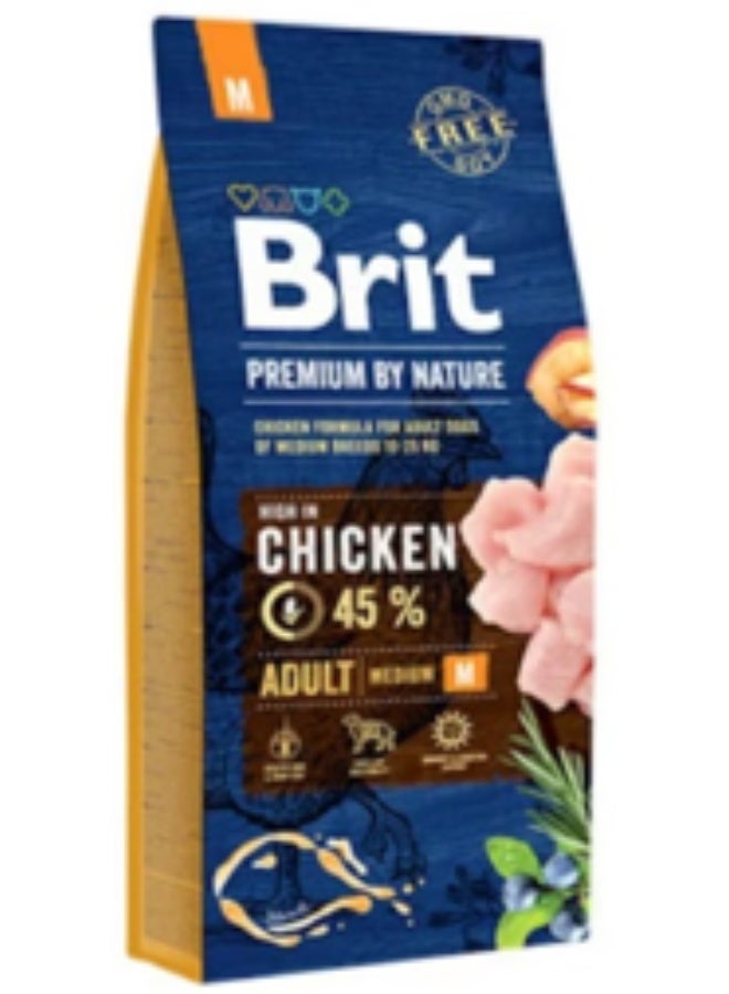 BRIT PREMIUM BY NATUREADULT DOG  MEDIUM 15 KG