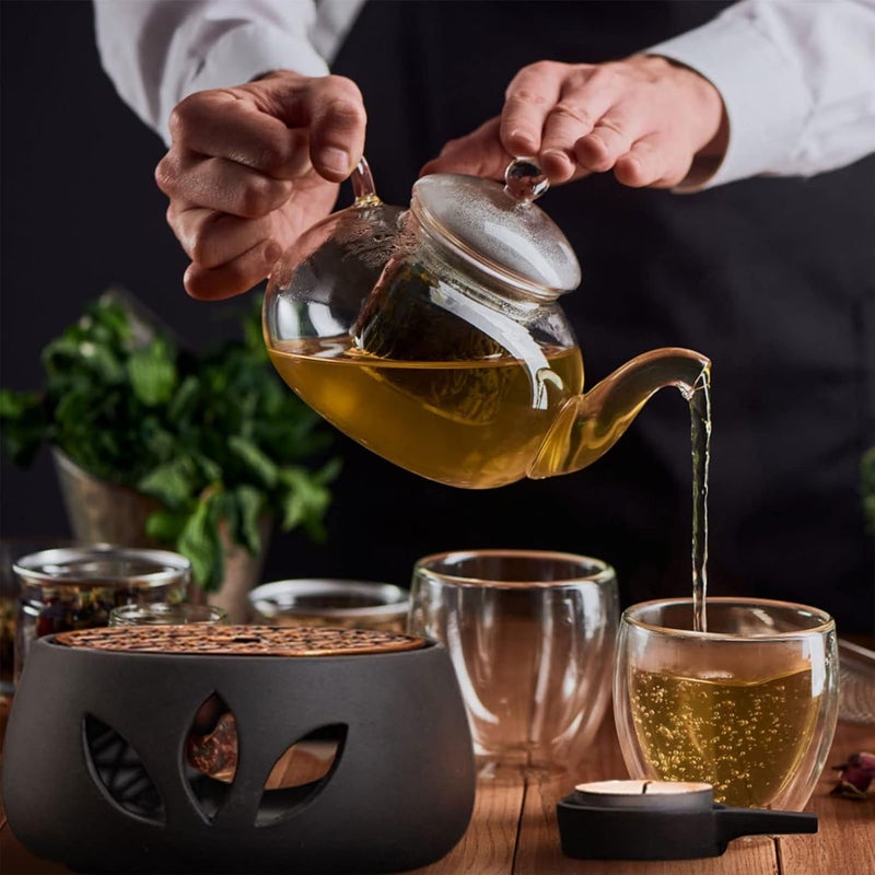 Shanrya Tea Warmer Ceramic Teapot Warmer with Candle Holder for Home (C Pad) - Image 3